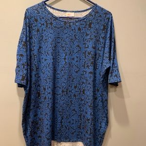 LulaRoe Irma patterned  black blue -worn once
